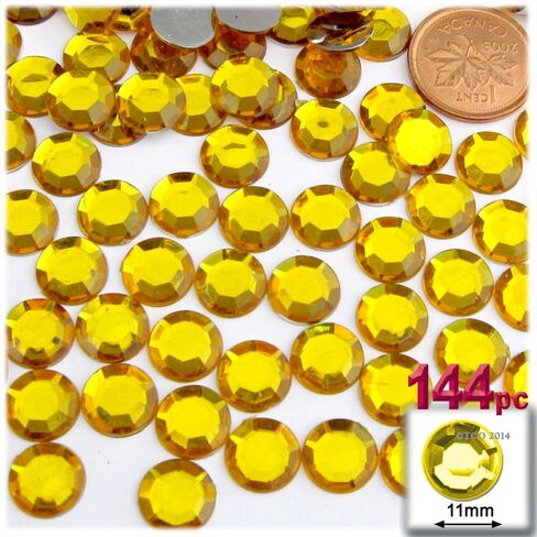 The Crafts Outlet 144pc Loose Flatback Acrylic Rhinestones Round 11mm - Flatback Crystal Clear in Saudi Arabia