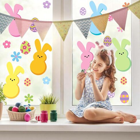 8 قطع استنسل أرنب عيد الفصح لزجاج النوافذ، مقاس 13.8 × 10.6 بوصة، استنسلات نافذة عيد الفصح كبيرة قابلة لإعادة الاستخدام، قوالب رسم بيض الأرانب لطلاء الربيع بنفسك على جدار زجاجي منزلي، سجادات باب خشبية للديكور in Kuwait