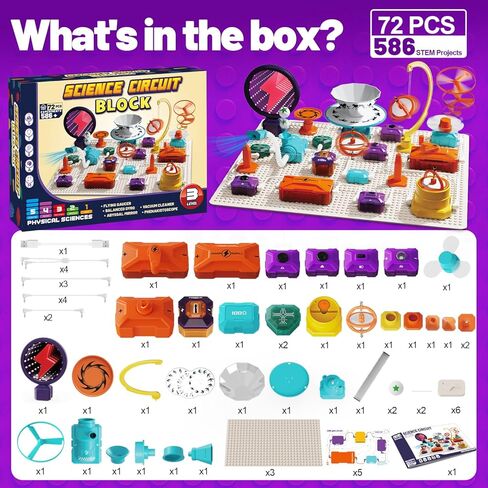 Gohero Circuits Science Kit，76 STEM Projects,Science Experiments for Kids with Fan, RGB Lights,Learning & Education toysKids Circuit Board for Kids(586 Projects+) in Saudi Arabia