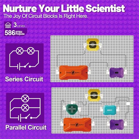 Gohero Circuits Science Kit，76 STEM Projects,Science Experiments for Kids with Fan, RGB Lights,Learning & Education toysKids Circuit Board for Kids(586 Projects+) in Saudi Arabia