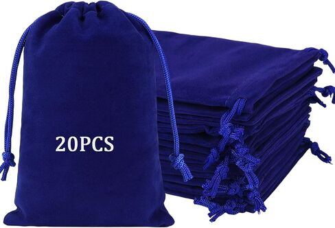 Shintop 20pcs velvet bags with drawstrings, 4x6inch Gift Bags Black Velvet Jewelry Pouches for Dice Wedding Party Favor in Saudi Arabia