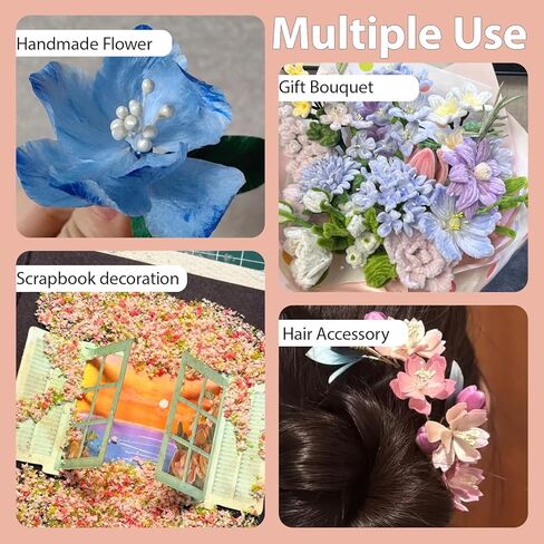 1800Pcs 10 Color Stamens for Flower Making Artificial Pistil Double Heads Matte Flower Stamen for Crafting Handmade DIY Scrapbooking Wedding Party Home Decoration, 2mm in Saudi Arabia