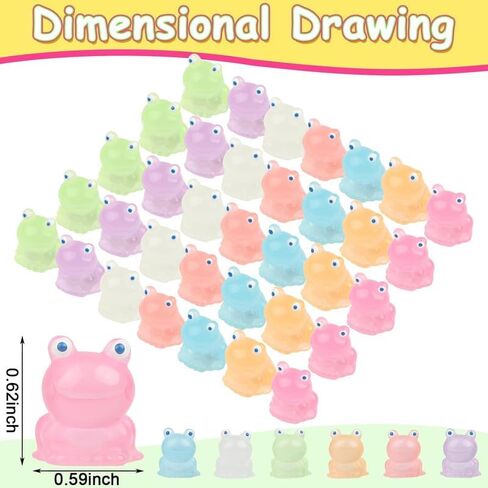 35pcs Luminous Resin Mini Frogs Cute Frog Glow in The Dark Miniature Figurines Frogs DIY Ornament Accessories for Garden Dollhouse Decoration Crafts in Saudi Arabia