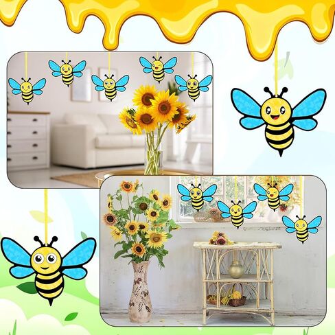 24 Sets Bee Crafts DIY Spring Bees Tissue Paper Craft Kits Make Your Own Spring Summer Hanging Ornaments for Party Favor Holiday Activities in Saudi Arabia