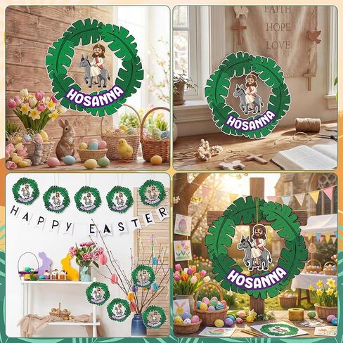 Eaasty 30 Pcs Easter Palm Sunday Crafts Kits Palm Leaf Hosanna Jesus Cards Hanging Ornaments for Christian Sunday School Activities Church Decor Holy Week Home Art Project Religious Party in Saudi Arabia
