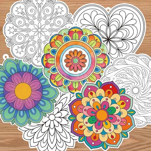 Bomichi Coloring Craft Kit - 48 Pcs Hanging Color Craft Kit & 32.8 Ft Hemp Rope for DIY Card, Traditional Festival Decor, School Activity Art Craft in Kuwait