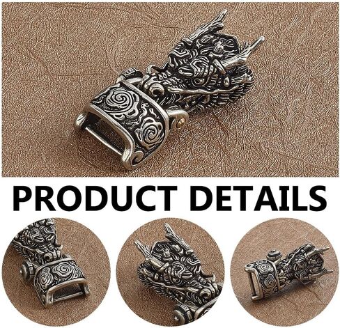 NBEADS Brass Paracord Buckles, Dragon Head Brass Shackle Clasps Bracelet Buckle for EDC Rope DIY Paracord Crafts Accessories, Antique Silver, 1.9x0.9 Inch in Saudi Arabia