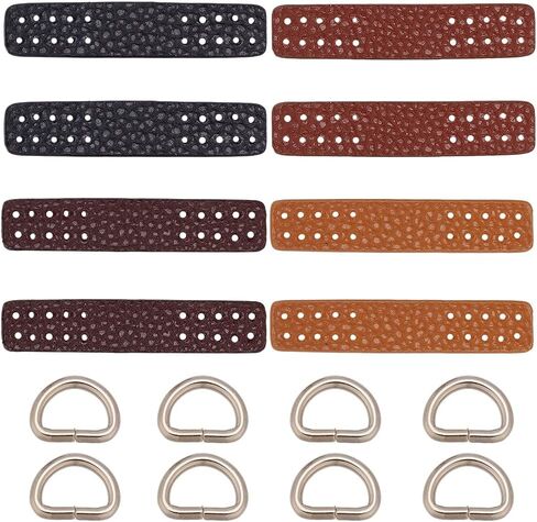 4 Set PU Leather Buckle Side D Ring Clips Detachable Purse Suspension Clasp Connector Rectangle Leather Purse Strap Mount Hook for DIY Craft Crossbody Bag in Saudi Arabia