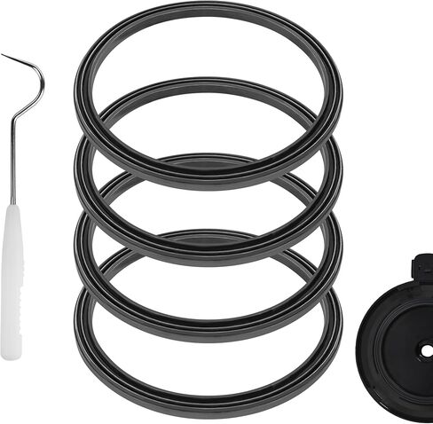 Linkidea 4 Pcs Blender Replacement Parts, Silicone Gasket Seal, Exact Fit Lid & Tool Kits, Compatible with Ninja NC299AMZ, NC301, NC300, Grey in Saudi Arabia