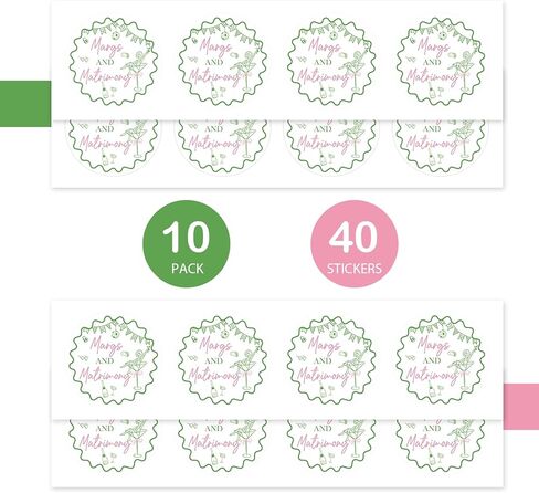 40pcs Margs & Matrimony Thank You Stickers, Margarita Bachelorette Round Stickers, Martini Round Labels for Bridal Shower/Wedding Party Favors in Saudi Arabia