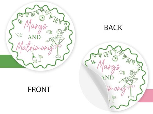 40pcs Margs & Matrimony Thank You Stickers, Margarita Bachelorette Round Stickers, Martini Round Labels for Bridal Shower/Wedding Party Favors in Saudi Arabia