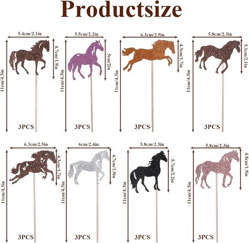 32 Pcs Horse Cupcake Toppers Animal Horse Cupcake Picks Animal Cake Decoration for Horses Racing Party Cake Decorations Supplies for Equestrian Themed Birthday Shower Parties Wedding in Saudi Arabia