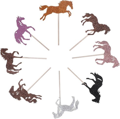 32 Pcs Horse Cupcake Toppers Animal Horse Cupcake Picks Animal Cake Decoration for Horses Racing Party Cake Decorations Supplies for Equestrian Themed Birthday Shower Parties Wedding in Saudi Arabia