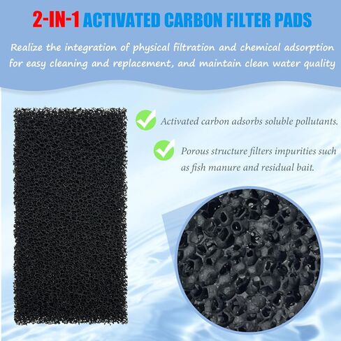 مجموعة صيانة حوض السمك البديلة من SHIGATSU المكونة من 4 قطع لفلتر الطاقة AquaClear 50، تتضمن حشوة إسفنجية لحوض السمك، وإسفنجة كربونية، ووسائط حيوية وإسفنجة ما قبل الفلتر in Kuwait