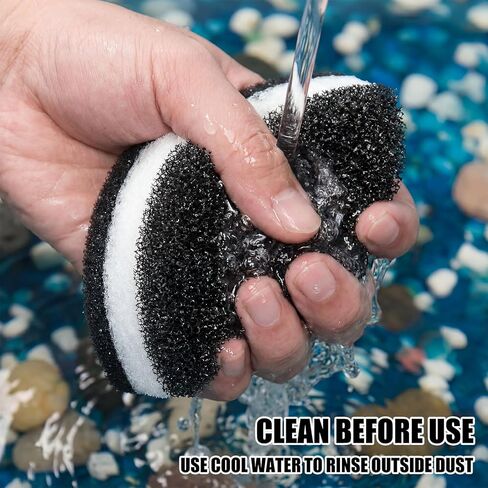 Frienda 12 قطعة من وسادات استبدال فلتر حوض السمك الزاوية لـ 10-30 جالون من وسادات فلتر حوض السمك البديلة الإسفنجية لوسائط الإعلام المدفوعة بالهواء لترشيح مياه خزان الأسماك، أبيض وأسود in Kuwait