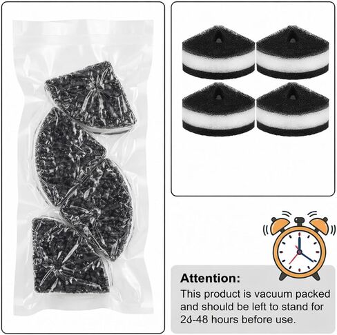 Frienda 12 قطعة من وسادات استبدال فلتر حوض السمك الزاوية لـ 10-30 جالون من وسادات فلتر حوض السمك البديلة الإسفنجية لوسائط الإعلام المدفوعة بالهواء لترشيح مياه خزان الأسماك، أبيض وأسود in Kuwait