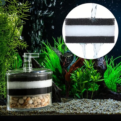 Frienda 12 قطعة من وسادات استبدال فلتر حوض السمك الزاوية لـ 10-30 جالون من وسادات فلتر حوض السمك البديلة الإسفنجية لوسائط الإعلام المدفوعة بالهواء لترشيح مياه خزان الأسماك، أبيض وأسود in Kuwait