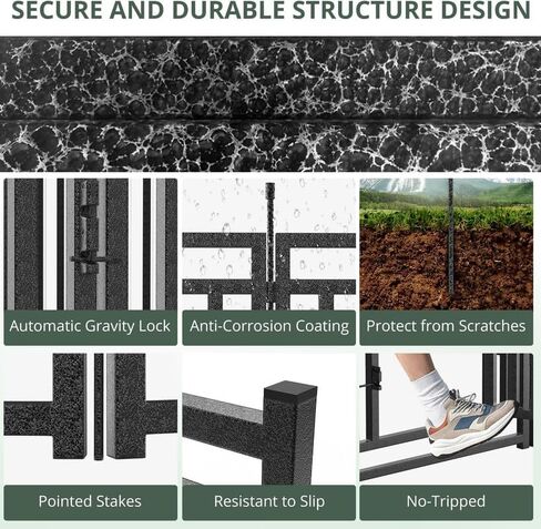 حظيرة لعب للكلاب، سياج خارجي للساحة بطول 101.6 سم ارتفاع مع 16 لوحة، قفص لعب قوي ومحمول للاستخدام الداخلي والخارجي للتخييم RV - أسود فضي in Kuwait