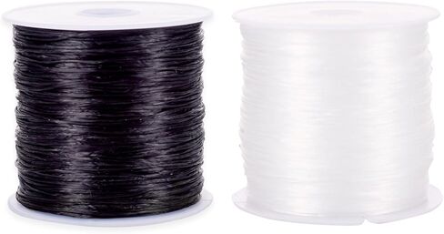 0.8 mm Elastic String Thread, Stretchy Bracelet String Cord, Elastic Crystal Bead Cord for Beading Jewelry Making Necklaces Rings Ankles Crafts 2 Rolls in Saudi Arabia