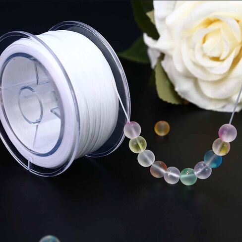 100 Meters 1mm Elastic String Cord, Stretch Beading Cord String for Bracelet Jewelry, Necklaces, Jeweley, Pony Beads, Clay Beads in Saudi Arabia