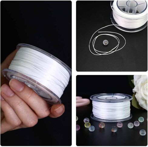 100 Meters 1mm Elastic String Cord, Stretch Beading Cord String for Bracelet Jewelry, Necklaces, Jeweley, Pony Beads, Clay Beads in Saudi Arabia