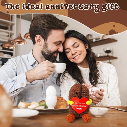 Jenaai مضحك هدايا عيد الحب لمحبي القهوة زوجة الزوج صديقها صديقة أفكار عيد ميلاد، اليدوية الكروشيه حبوب القهوة إيجابية صغيرة لطيف هدايا الكروشيه للأصدقاء in Kuwait