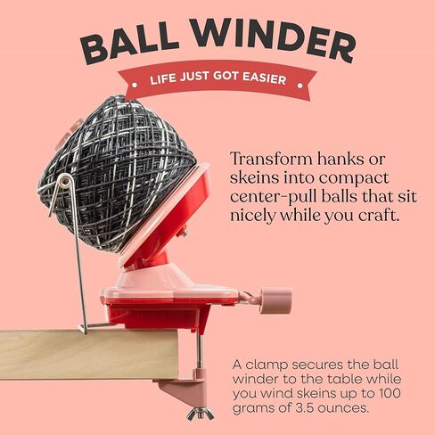 Knit Picks Yarn Winding Bundle - Yarn Ball Winder (Red) and Birch Wooden Yarn Swift in Saudi Arabia