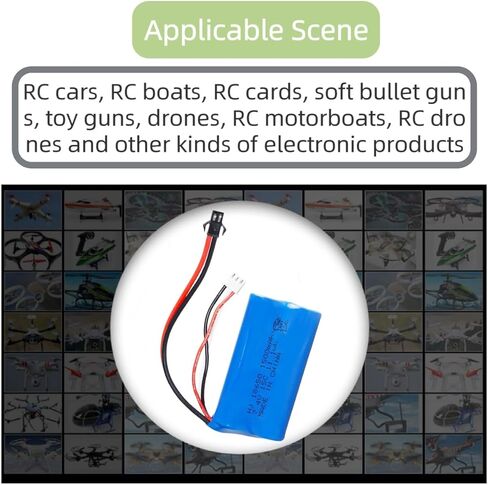 7.4V 1500mAh Rechargeable Li-ion Battery Pack with SM-2P Joint and USB Charging Cable for Double Sided RC Stunt Car Small RC Boat Tumbling Amphibious RC Car RC Truck RC SUV high Speed car in Saudi Arabia