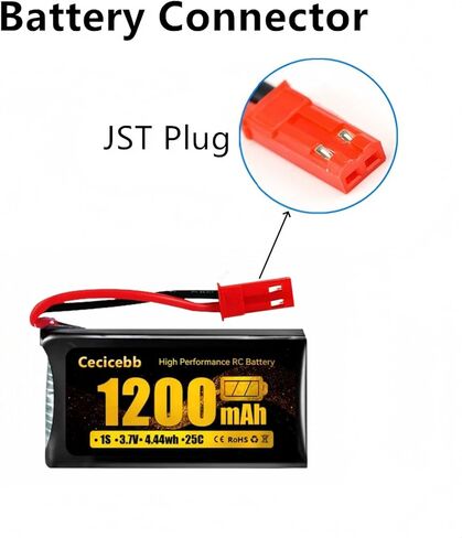 3.7V Lipo Battery 1200mAh 30C Drone Battery JST Plug for MJX T04 T05 T25 X900 X9TW V2400HD V2450FPV V2450GPS RC Drone in Kuwait