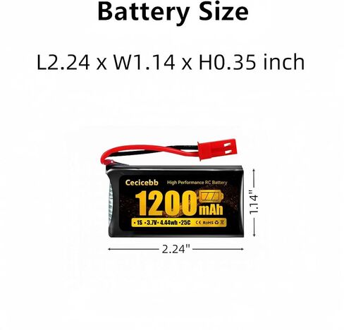 3.7V Lipo Battery 1200mAh 30C Drone Battery JST Plug for MJX T04 T05 T25 X900 X9TW V2400HD V2450FPV V2450GPS RC Drone in Kuwait