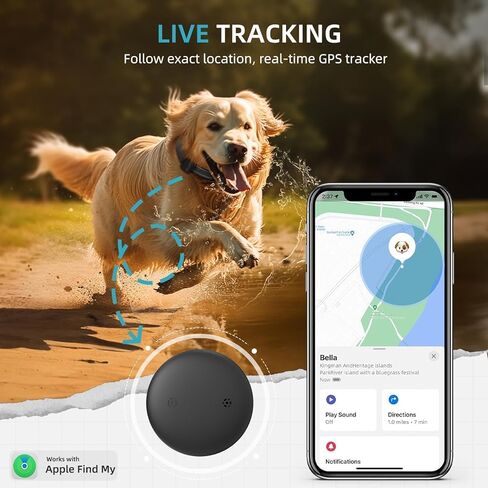 GPS Tracker for Dogs, Mini GPS Cat Tracker, Smart Pet Activity Tracker (iOS Only), No Monthly Fee, Compatible with Apple Find My, Anti-Lost, Finder Tag for Vehicles/Pets/Kids/Items (1 Pack) in Saudi Arabia