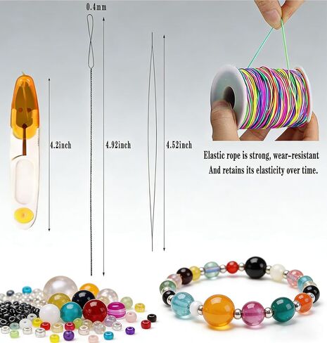 Stretchy Bracelet String Kit, 5 Rolls 1mm Elastic String for Jewelry Making, Beading Necklaces and DIY Crafts 820FT(White, Black, Rainbow) in Saudi Arabia