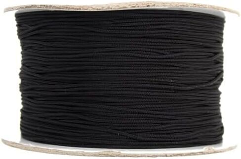 حبل عقد صيني أسود من John Bead Lovely Knots مقاس 1 مم لصناعة المجوهرات والحرف اليدوية، 180 ياردة in Kuwait