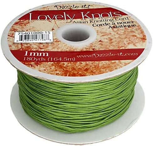 حبل عقد صيني أسود من John Bead Lovely Knots مقاس 1 مم لصناعة المجوهرات والحرف اليدوية، 180 ياردة in Kuwait