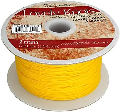 حبل عقد صيني أسود من John Bead Lovely Knots مقاس 1 مم لصناعة المجوهرات والحرف اليدوية، 180 ياردة in Kuwait