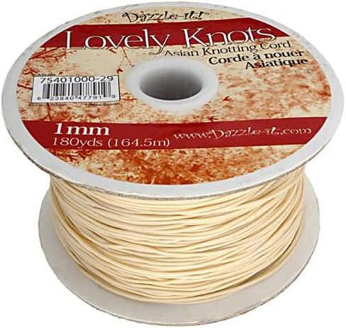 حبل عقد صيني أسود من John Bead Lovely Knots مقاس 1 مم لصناعة المجوهرات والحرف اليدوية، 180 ياردة in Kuwait
