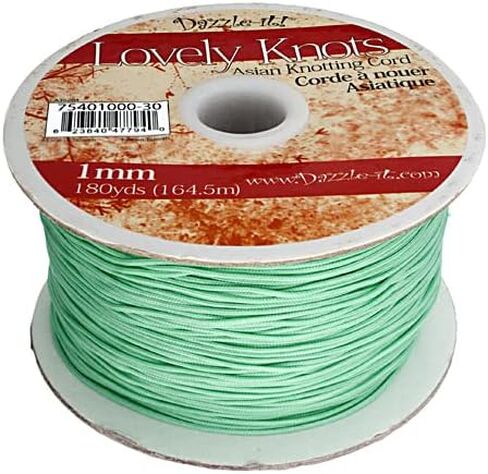حبل عقد صيني أسود من John Bead Lovely Knots مقاس 1 مم لصناعة المجوهرات والحرف اليدوية، 180 ياردة in Kuwait