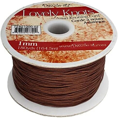 حبل عقد صيني أسود من John Bead Lovely Knots مقاس 1 مم لصناعة المجوهرات والحرف اليدوية، 180 ياردة in Kuwait