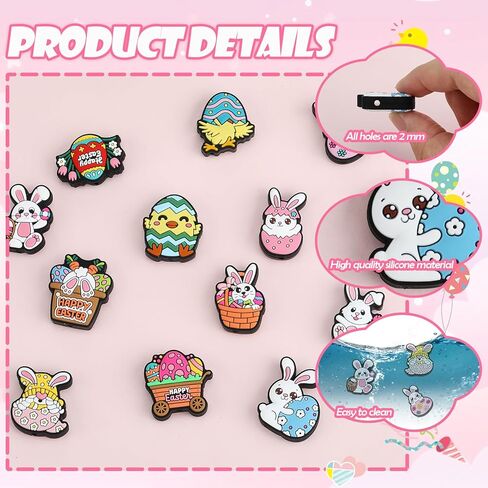 13 Pcs Easter Silicone Beads Animal Focal Beads Silicone Beads for Keychain Making for DIY Jewelry Bracelet Lanyard Making（Rabbit Easter Eggs） in Saudi Arabia