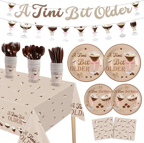 171 Pcs A Tini Bit Older Birthday Decorations Party Supplies A Tini Bit Older Birthday Tableware Set Banner Tablecloths Plates for Wedding Shower Party Serve 24 in Saudi Arabia