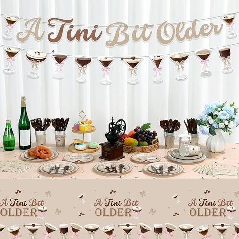 171 Pcs A Tini Bit Older Birthday Decorations Party Supplies A Tini Bit Older Birthday Tableware Set Banner Tablecloths Plates for Wedding Shower Party Serve 24 in Saudi Arabia