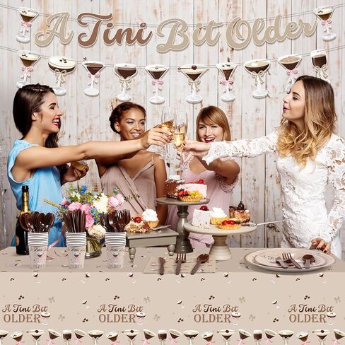 171 Pcs A Tini Bit Older Birthday Decorations Party Supplies A Tini Bit Older Birthday Tableware Set Banner Tablecloths Plates for Wedding Shower Party Serve 24 in Saudi Arabia