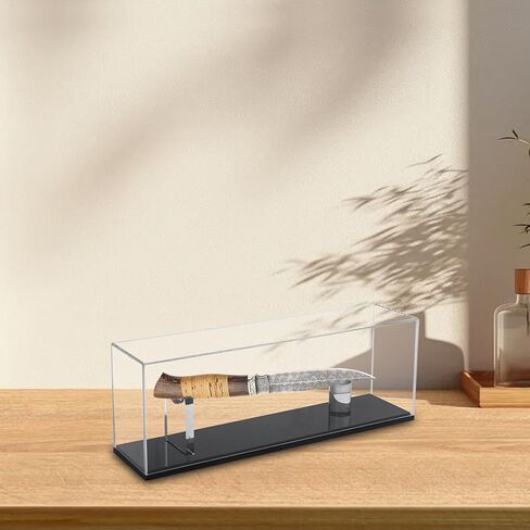 Klmnop Acrylic Knife Display Case, Military Pocket Knife Display Stand with Cover, Single Knife Collection Display Box for Home Decor(Clear) in Saudi Arabia