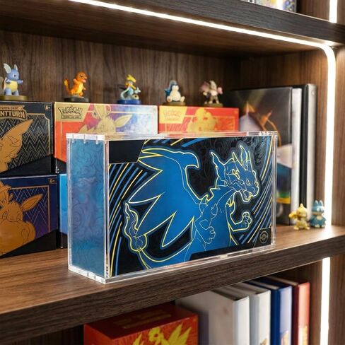 حافظة عرض أكريليك متوافقة مع مجموعة Mega Charizard X ex فائقة الجودة - صندوق مغناطيسي عالي التحمل 8 مم + 5 مم لـ TCG UPC - واقي تخزين مقاوم للأشعة فوق البنفسجية والغبار in Saudi Arabia