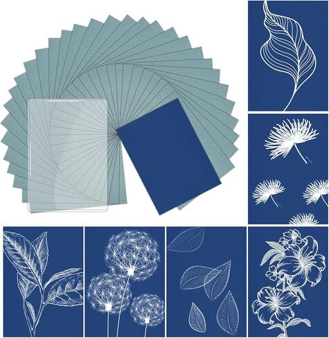 Cyanotype Kit ,65 Sheets Sun Print Paper with 1 Pack PVC Panel,A5 High Sensitive Cyanotype Paper Solar Print Papers for DIY Projects(5.7x8.2 Inch) in Saudi Arabia