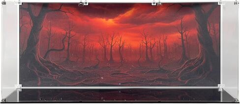Display Case Compatible with Lego Set 11370: Stranger Things: The Creel House (Icons) - Acrylic Showcase with Themed Pre-Printed Background - Set Not Included (Expanded, Rectangle) in Saudi Arabia
