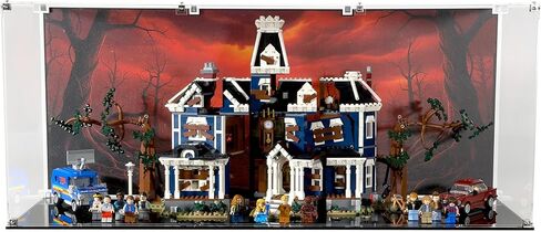 Display Case Compatible with Lego Set 11370: Stranger Things: The Creel House (Icons) - Acrylic Showcase with Themed Pre-Printed Background - Set Not Included (Expanded, Rectangle) in Saudi Arabia