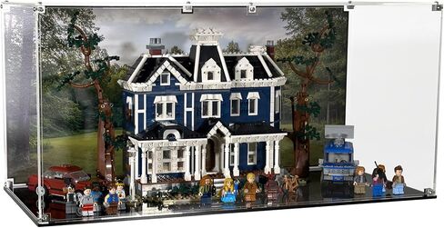 Display Case Compatible with Lego Set 11370: Stranger Things: The Creel House (Icons) - Acrylic Showcase with Themed Pre-Printed Background - Set Not Included (Expanded, Rectangle) in Saudi Arabia