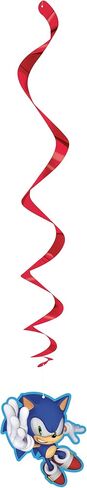 Sonic the Hedgehog Hanging Swirl Decorations (Pack of 3) - Eye-Catching Red & Blue Design, Perfect for Indoor & Outdoor Use in Saudi Arabia