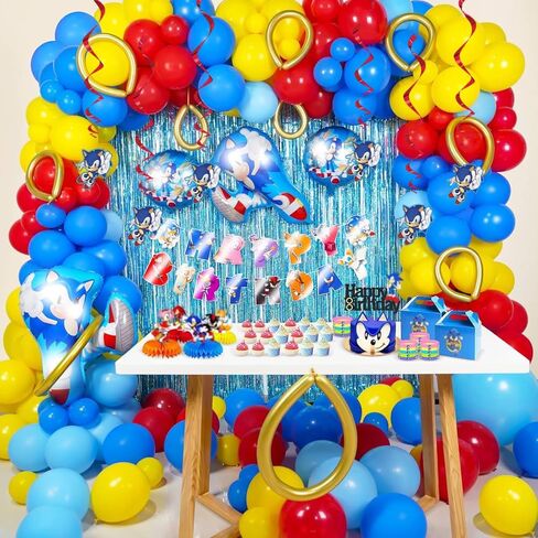 Sonic the Hedgehog Hanging Swirl Decorations (Pack of 3) - Eye-Catching Red & Blue Design, Perfect for Indoor & Outdoor Use in Saudi Arabia